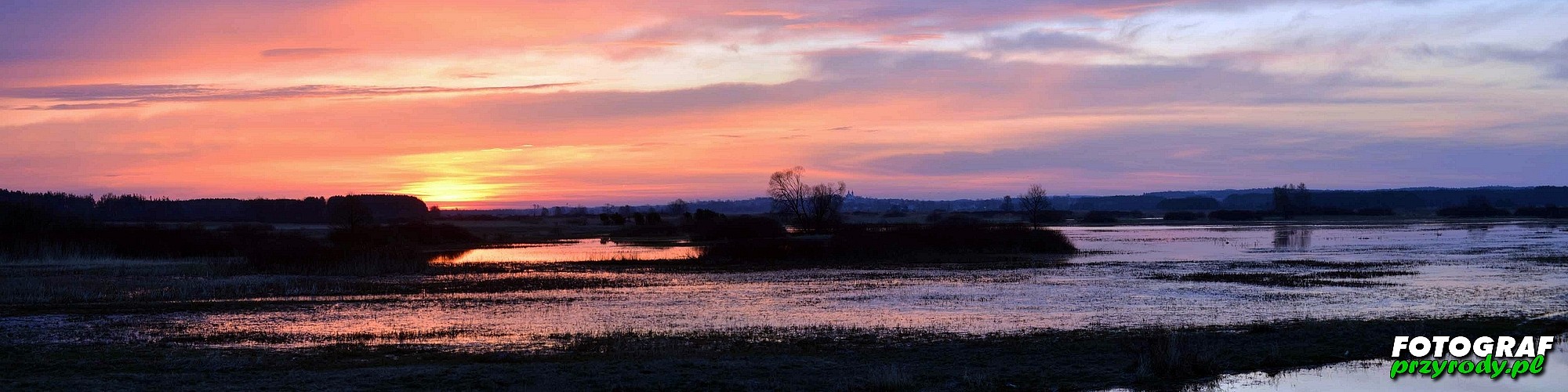 zachód słońca nad Biebrzą